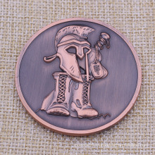 Moneda de Geico del bronce antiguo del metal 3D